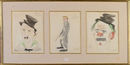 Edmond HEUZE (1884-1967)
I clown
Serie di tre acqu
