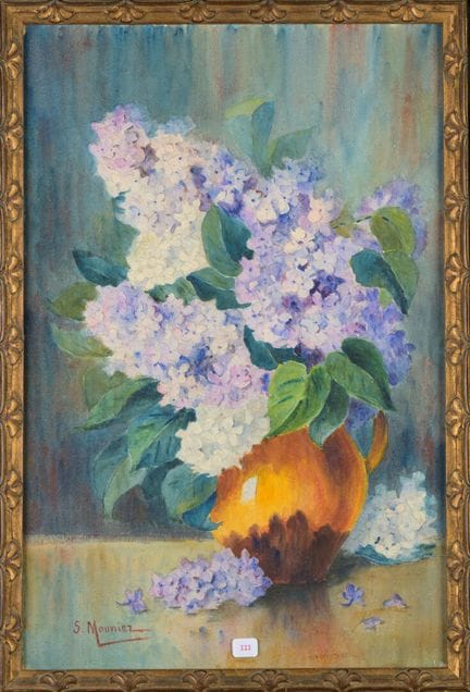 Simone MOUNIER (XX secolo)
Mazzo di lillà
Acquerel