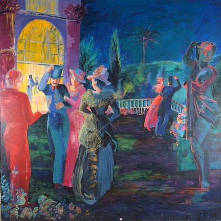 Escuela contemporánea
Velada mundana en el balcón
