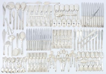 CARDEILHAC
Art Deco-style silverware set in 950 si