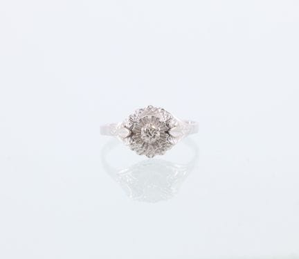 18-karat white gold ring (750 mil.) set with a sma