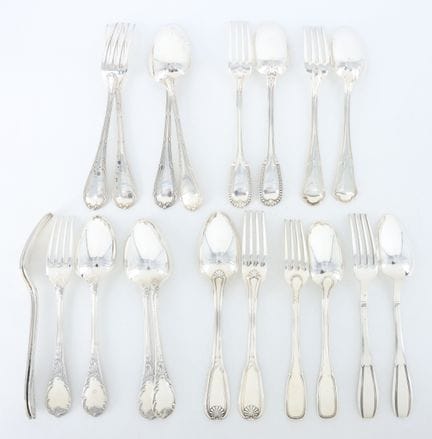 Silver plated set including: ERCUIS - "Filet" styl