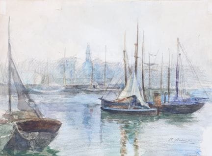 Pierre DUBAUT (1886–1968)
Boats at Anchor
Watercol