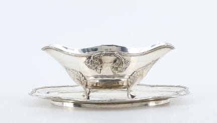 FALKENBERG - Silver (950 mil.) sauceboat and stand