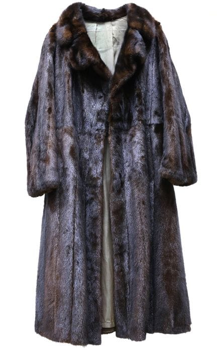 Anonymous
Horizontally patterned mink coat with a 