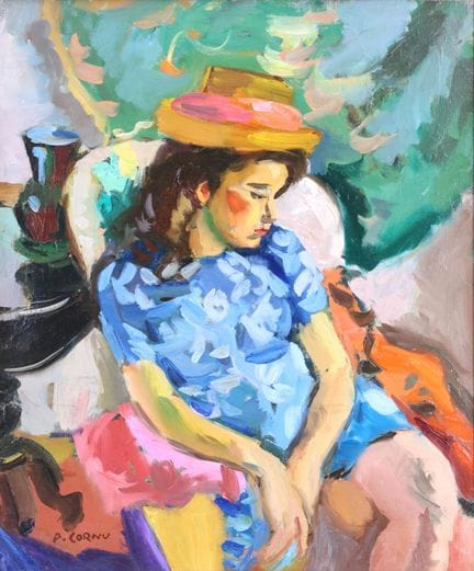 Pierre CORNU (1895–1996), Woman with a Hat, oil on