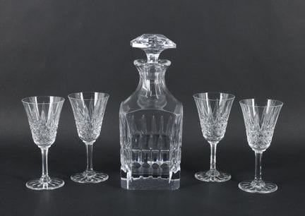 SAINT LOUIS - Four crystal white wine glasses deco