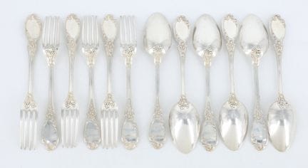 Six pieces of silver flatware (925 mil.) with Roca