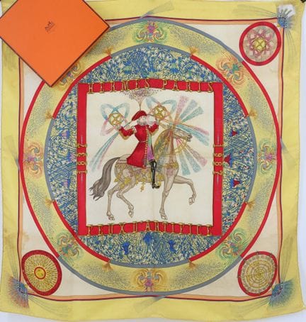 HERMES Paris - "Feux d'Artifice" silk twill carré,