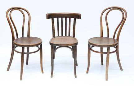 Set includes: Pair of "bistrot" chairs made of nat