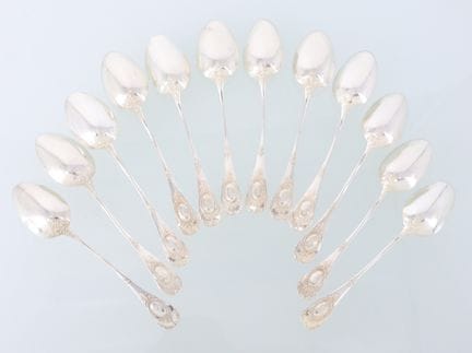 Paul TONELIER - Twelve silver teaspoons (950 mil.)