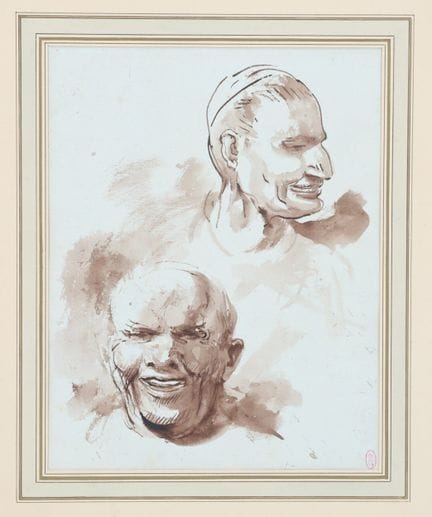 Charles HUARD (1874–1965), Caricature Heads, ink w