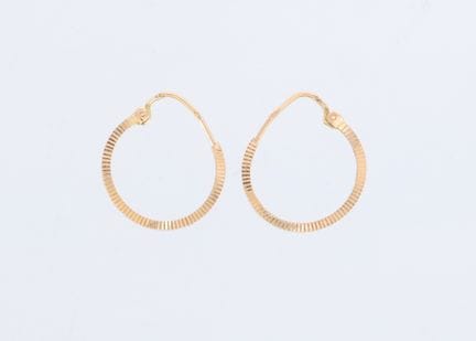 Pair of 18-karat yellow gold hoop earrings with a 