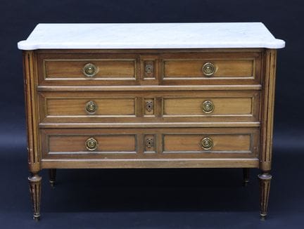 Rectangular chest of drawers made of natural wood,