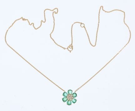 18-karat yellow gold necklace (750) with an eagle 