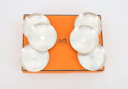HERMES Paris - Set of six silver (950 mil.) bottle