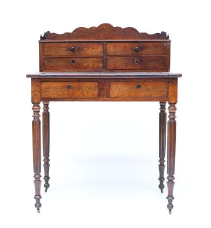 Stepped desk made of mahogany and mahogany veneer 