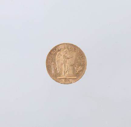 1886 Paris 20-franc gold coin, "Genius of the Thir