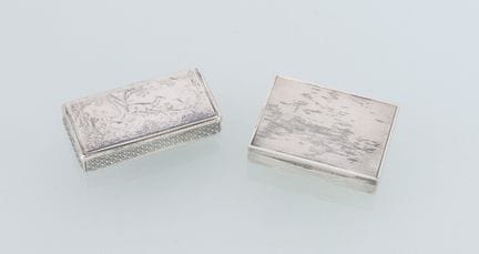 Silver set consisting of: a rectangular silver box