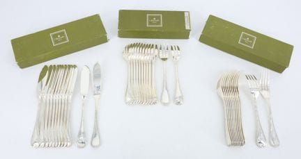 CHRISTOFLE - Set of silver plated cutlery with a r
