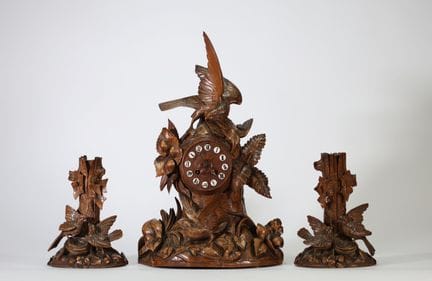 SUISSE — FORÊT-NOIRE — Garniture de cheminée compr