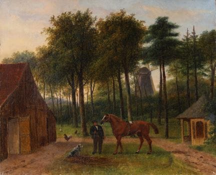 尼古拉斯·鲁森布姆（Nicolaas ROOSENBOOM，1805-1880）——《农场与马的场景