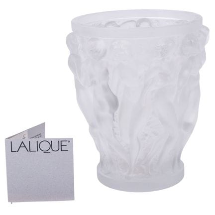 LALIQUE, Gran jarrón Lalique «Bacchantes». Vidrio 