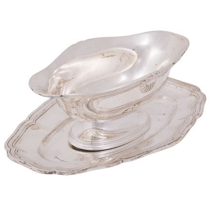 PARIS "Silber-Saucière mit Présentoir" 950er Silbe