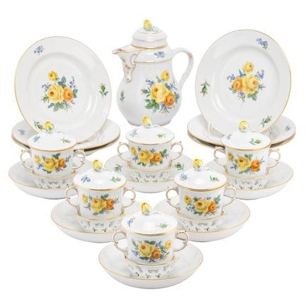 Juego de cacao de MEISSEN de 25 piezas para 6 pers