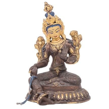 Estatua de bronce de Tara. NEPAL, siglo XIX o ante