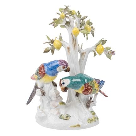 Gran grupo de figuras de animales de MEISSEN «Loro