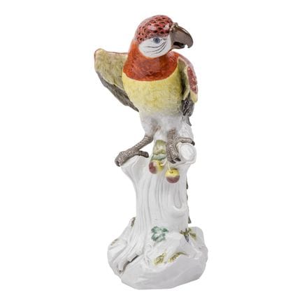 Gran figura de animal de MEISSEN «Loro sobre un tr