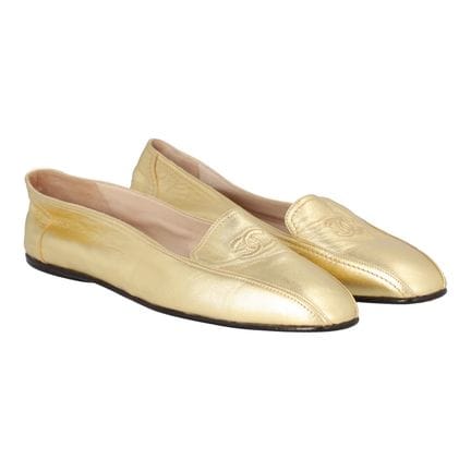 Mocassins CHANEL VINTAGE, taille 39. Modèle en cui