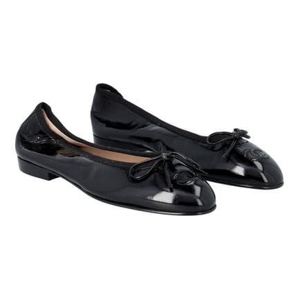 Ballerines CHANEL VINTAGE, taille 38,5. Modèle noi