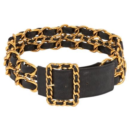 Cintura CHANEL VINTAGE, lunghezza: 80 cm. Tre fili
