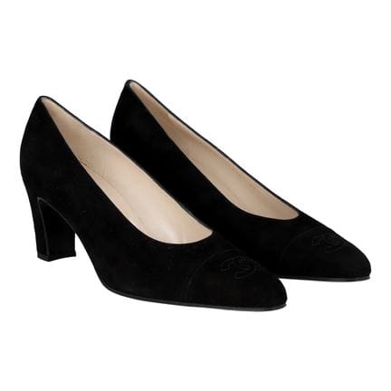 Escarpins CHANEL VINTAGE, taille 39,5. Modèle noir