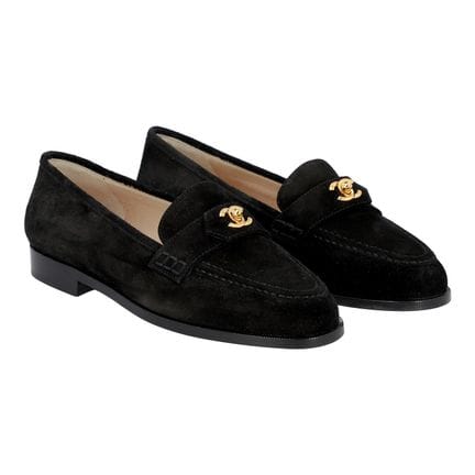 Mocassins CHANEL VINTAGE, taille 38,5. Modèle noir
