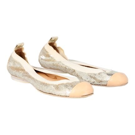 Ballerines CHANEL VINTAGE, taille 38.  Modèle doré