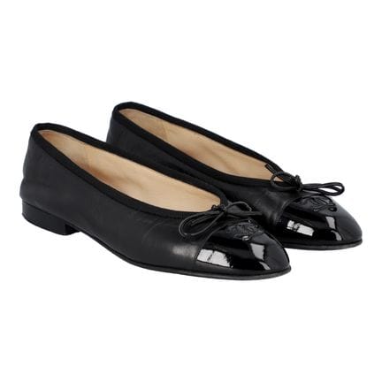 Ballerines CHANEL VINTAGE, taille 38,5. Modèle noi