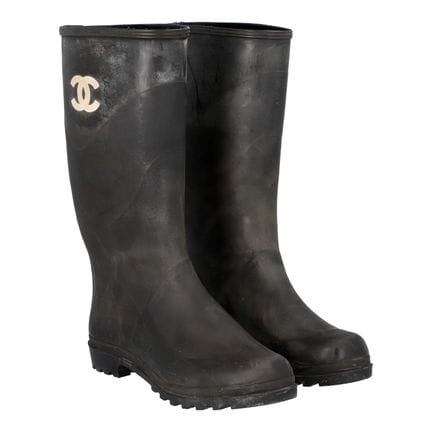 Bottes en caoutchouc CHANEL VINTAGE, taille 39, co