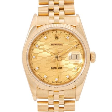 劳力士（ROLEX）复古Datejust 36稀有“雪佛兰钻石表盘”款（型号16018）男表，附完整