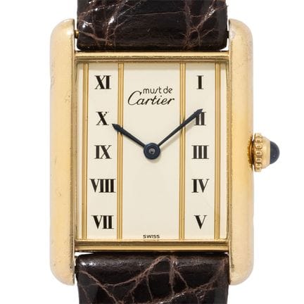 卡地亚（CARTIER）Tank Vermeil GM 型号 590005 “柱状表盘”，约90年代