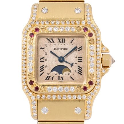 卡地亚（CARTIER）Santos Galbee 型号 819902 “钻石与红宝石” 女士腕表，