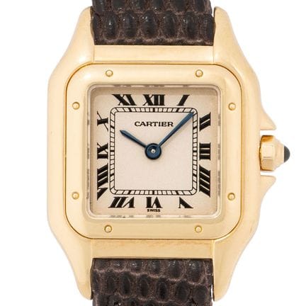 卡地亚（CARTIER）Panthere PM 女士腕表，型号 8669，约90年代。三件式18K黄