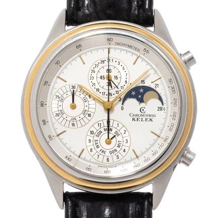CHRONOSWISS Kelek 年历计时码表，型号 CH27073，附原装表盒及空白证书。不锈钢