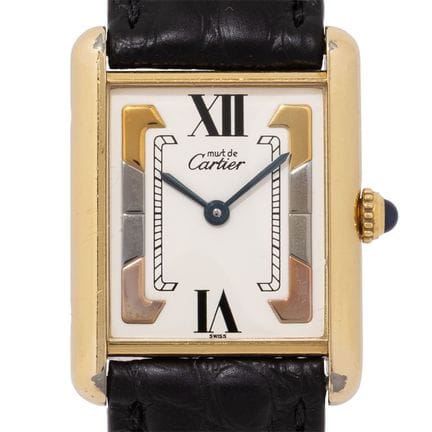 卡地亚（CARTIER）Tank Vermeil GM “Trinity” 型号 590005，约9