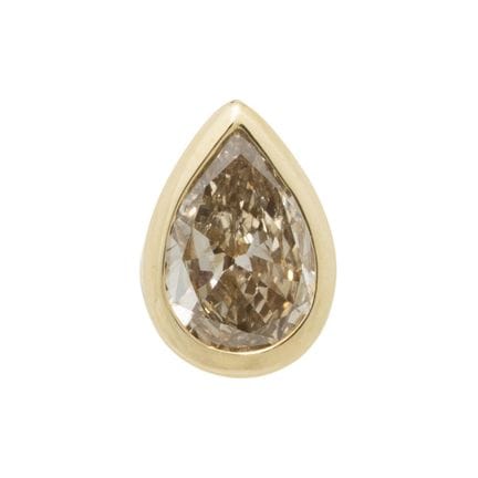 Pin mit Diamanttropfen von ca. 1,1 ct,  ca. fancy 