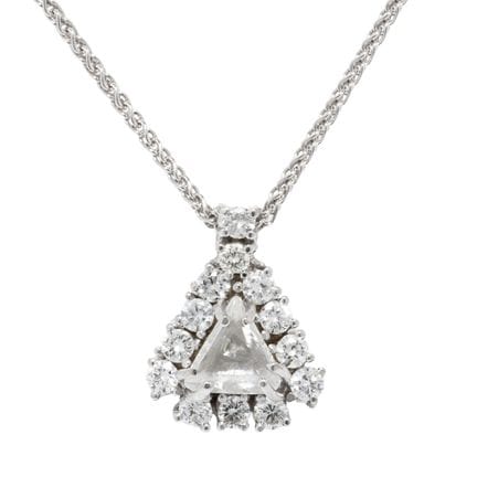 Collana con diamante e brillanti per un totale di 