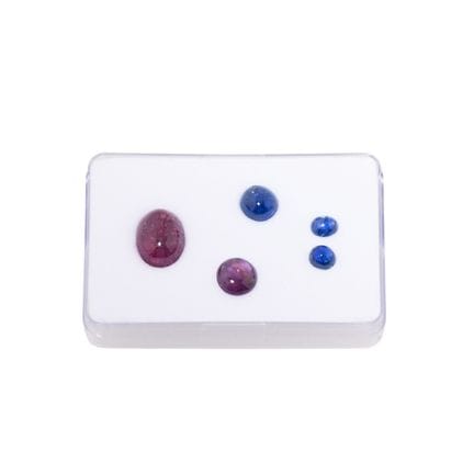 Set di 5 cabochon di zaffiro per un totale di 11,9