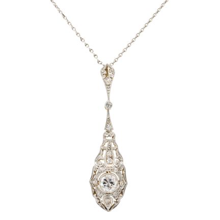 Collana in stile Belle Époque con diamante a tagli